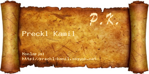 Preckl Kamil névjegykártya